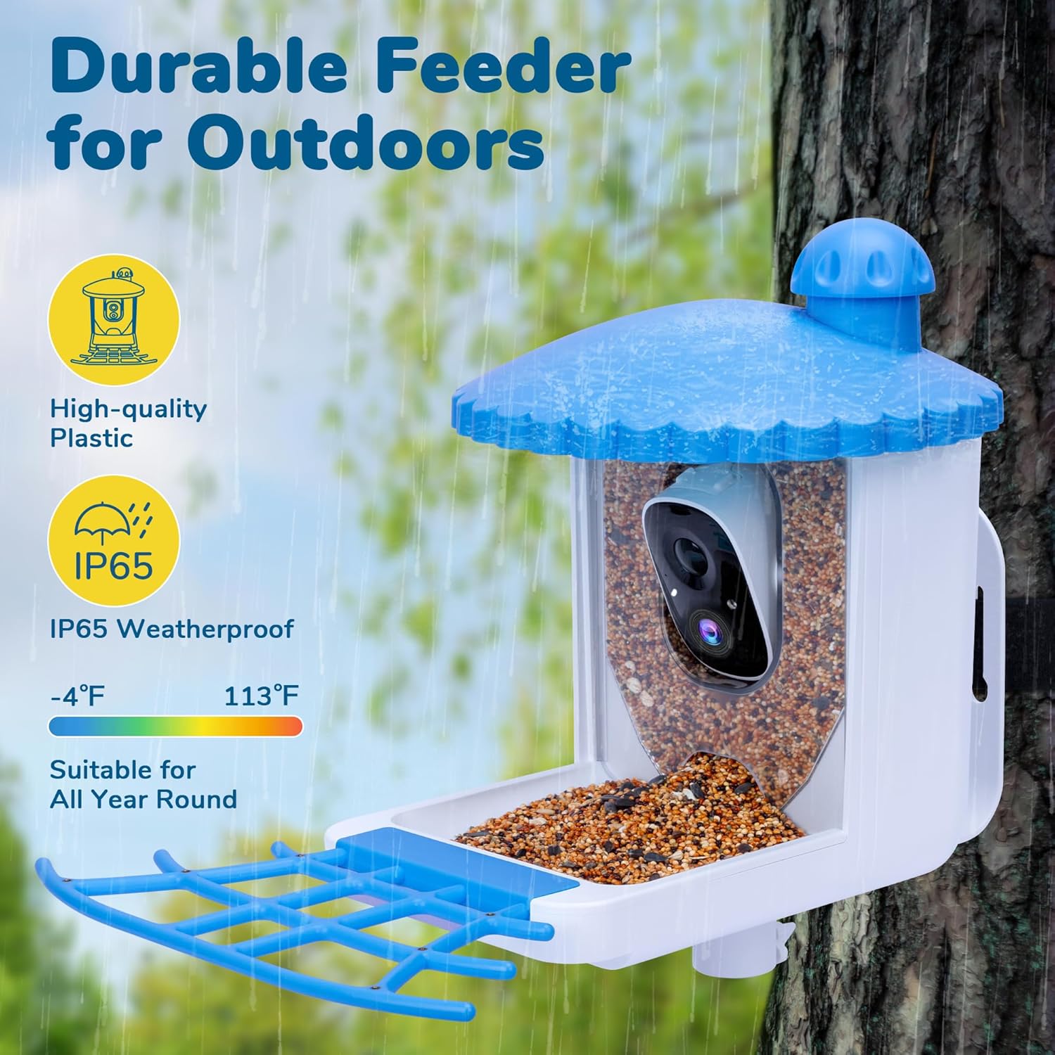 Soliom bird feeder with camera